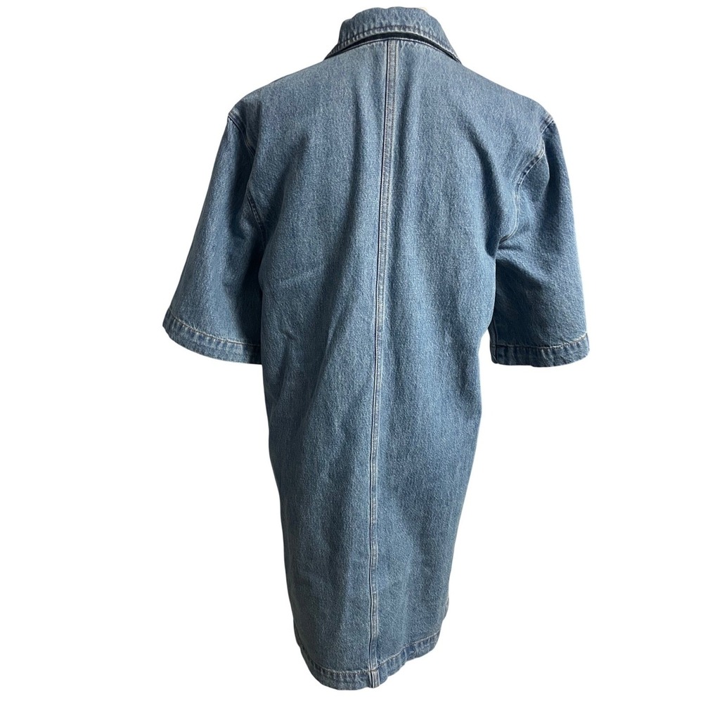 Future Collective Short Sleeve Mini Denim Shirt Dress Women's M - Picture 4 of 7